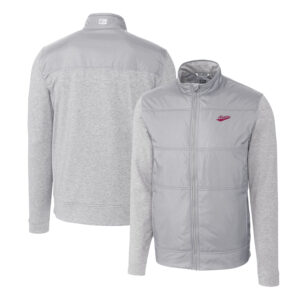 Men's Cutter & Buck Gray New Mexico State Aggies Vault Stealth Hybrid Quilted Full-Zip Windbreaker Jacket