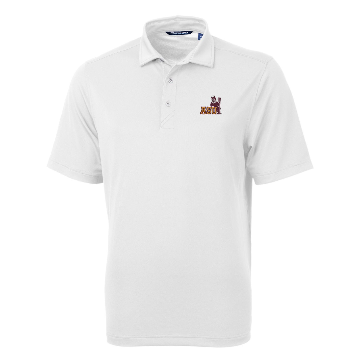 Men's Cutter & Buck White Arizona State Sun Devils Team Logo Virtue Eco Pique Recycled Polo - Image 6