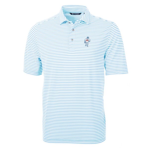 Men's Cutter & Buck Light Blue Houston Oilers Throwback Logo Virtue Eco Pique Stripe Recycled Big & Tall Polo - Image 9