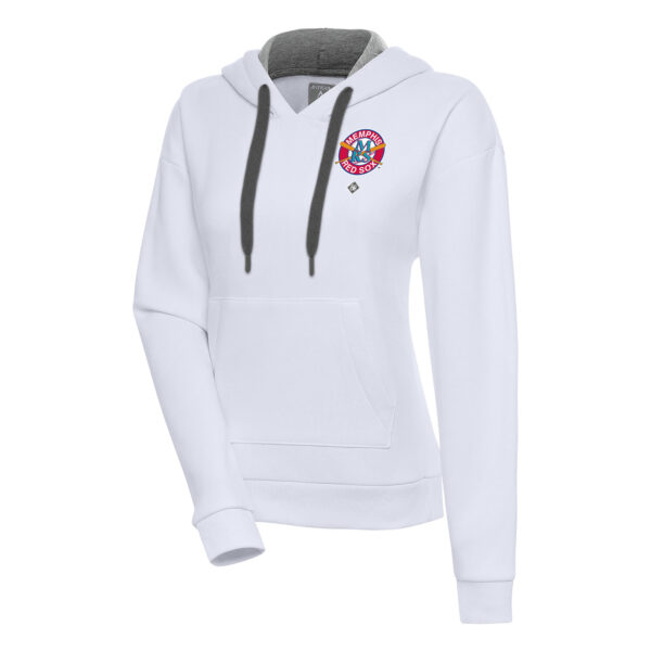 Women's Antigua White Memphis Red Sox Victory Pullover Hoodie