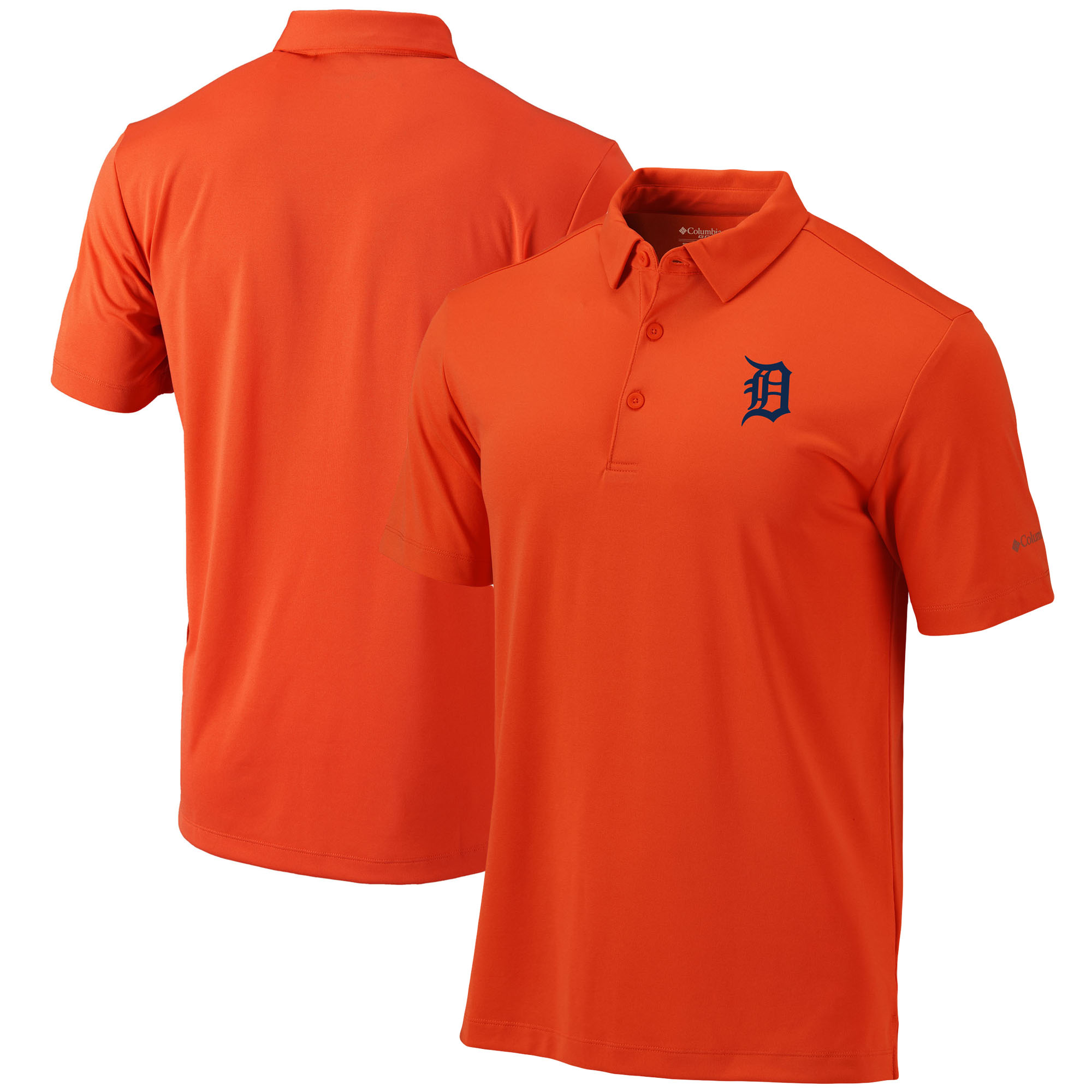 Men's Columbia Orange Detroit Tigers Omni-Wick Drive Polo