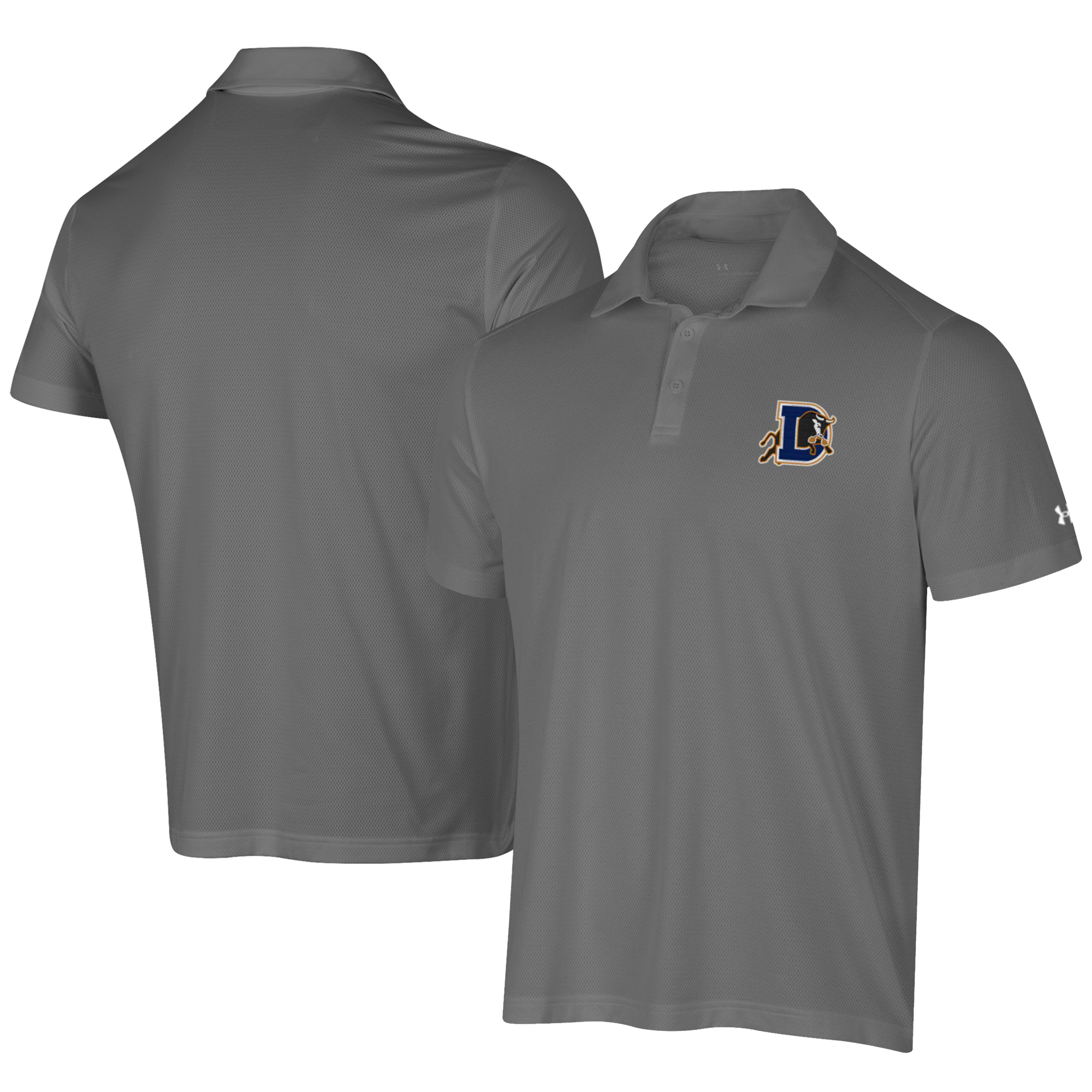 Men's Under Armour Gray Durham Bulls Tech Mesh Performance Polo