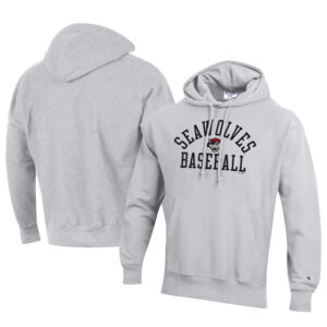 Men's Champion Gray Erie SeaWolves Baseball Reverse Weave Pullover Hoodie