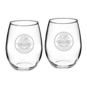 Lasell Lasers Team Design Two-Piece 21oz. Stemless Wine Glass Set