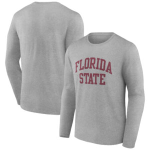 Men's Gray Florida State Seminoles Basic Arch Long Sleeve T-Shirt