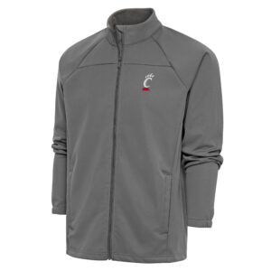Men's Antigua  Steel Cincinnati Bearcats Links Full-Zip Golf Jacket