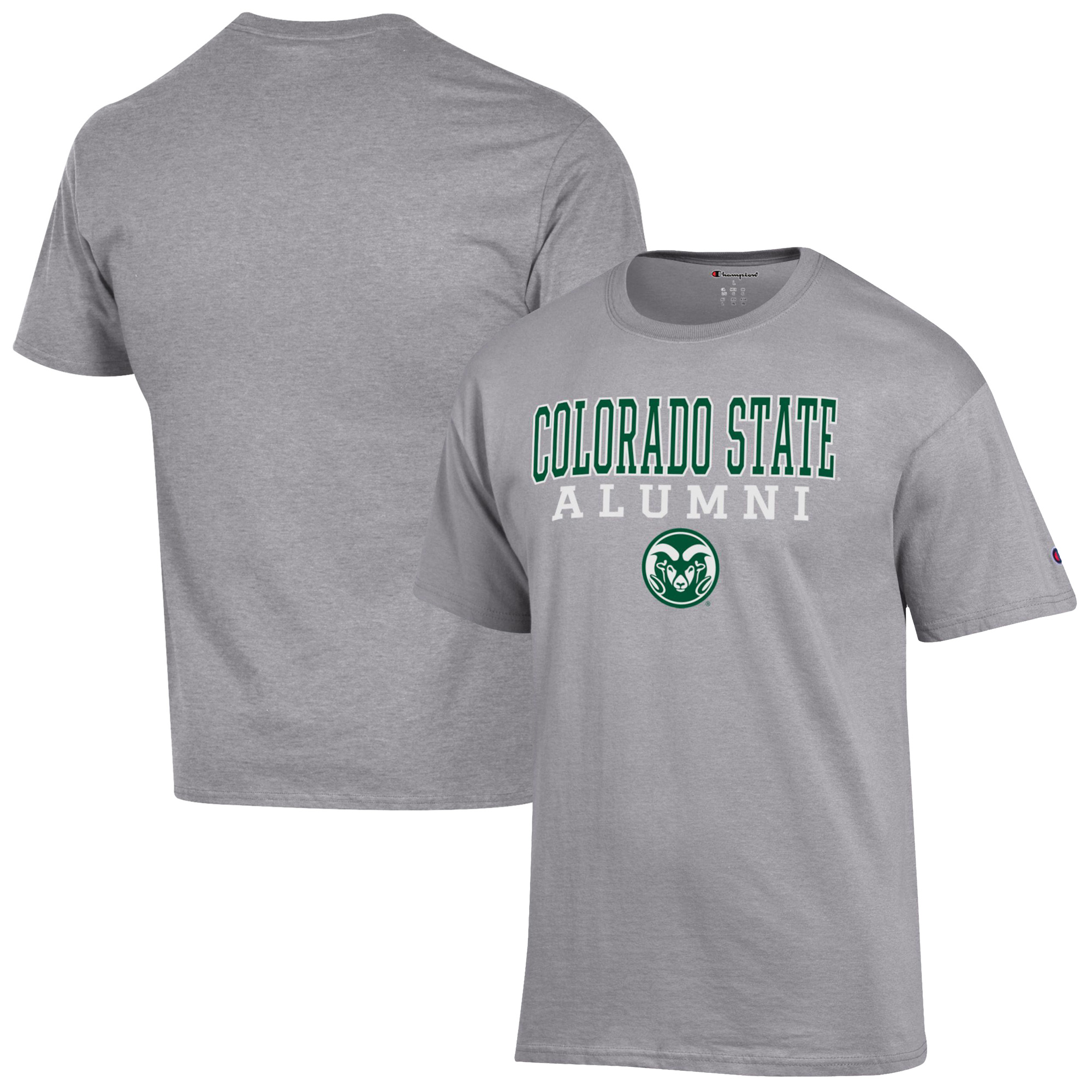 Men's Champion Gray Colorado State Rams Alumni Logo Stack T-Shirt