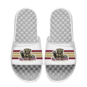 ISlide White Kutztown Golden Bears Stripe Logo Slide Sandals