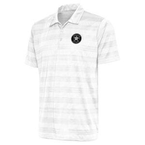 Men's Antigua White Houston Astros Metallic Compass Polo