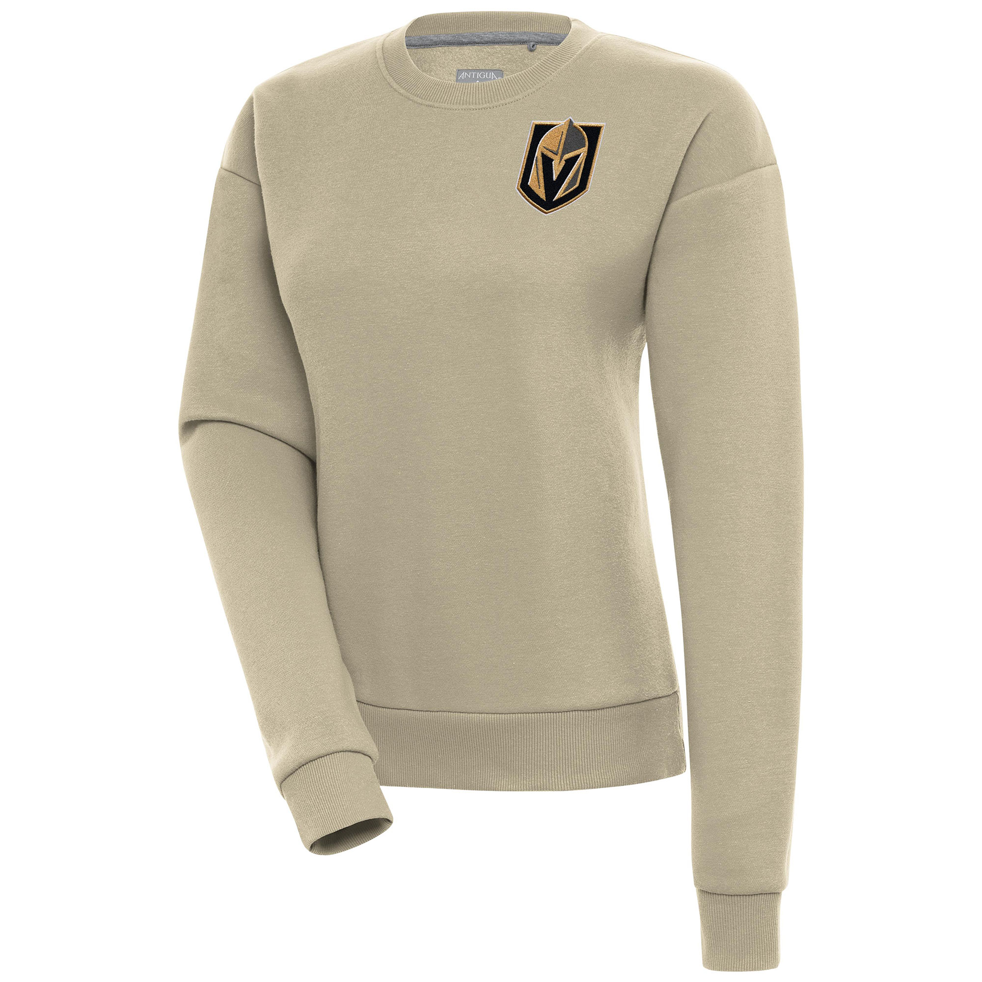 Women's Antigua Khaki Vegas Golden Knights Victory Pullover Sweatshirt