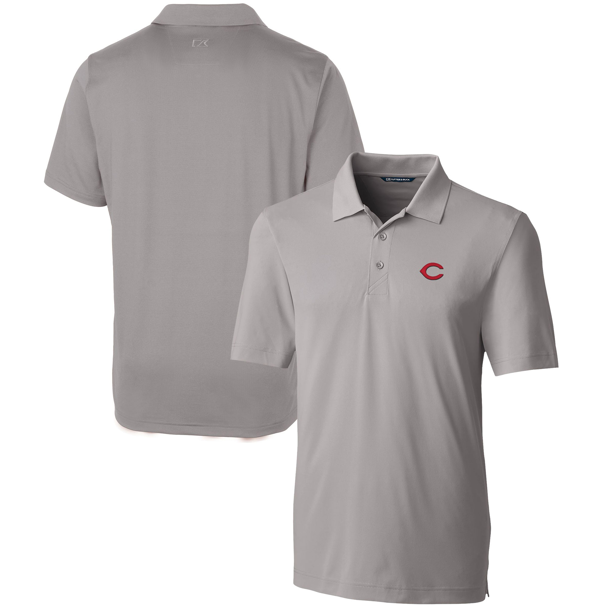 Men's Cutter & Buck Gray Cincinnati Reds Forge Stretch Polo - Image 2