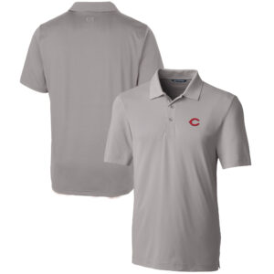 Men's Cutter & Buck  Gray Cincinnati Reds Forge Stretch Polo
