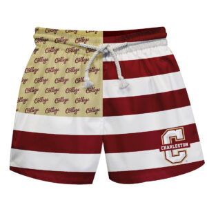 Toddler Vive La Fete  Maroon/Gold Charleston Cougars Flag Swim Trunks