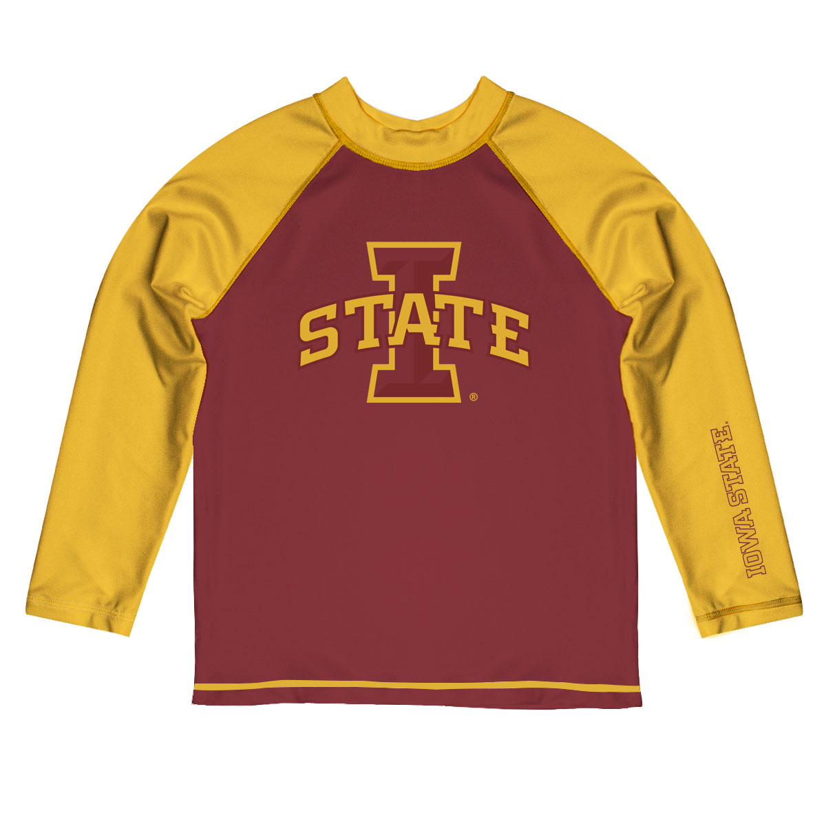 Toddler Vive La Fete Cardinal/Gold Iowa State Cyclones Solid Contrast Contrast Rash Guard