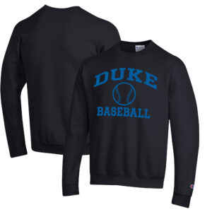 Men's Champion  Black Duke Blue Devils Icon Logo Baseball Pullover Sweatshirt
