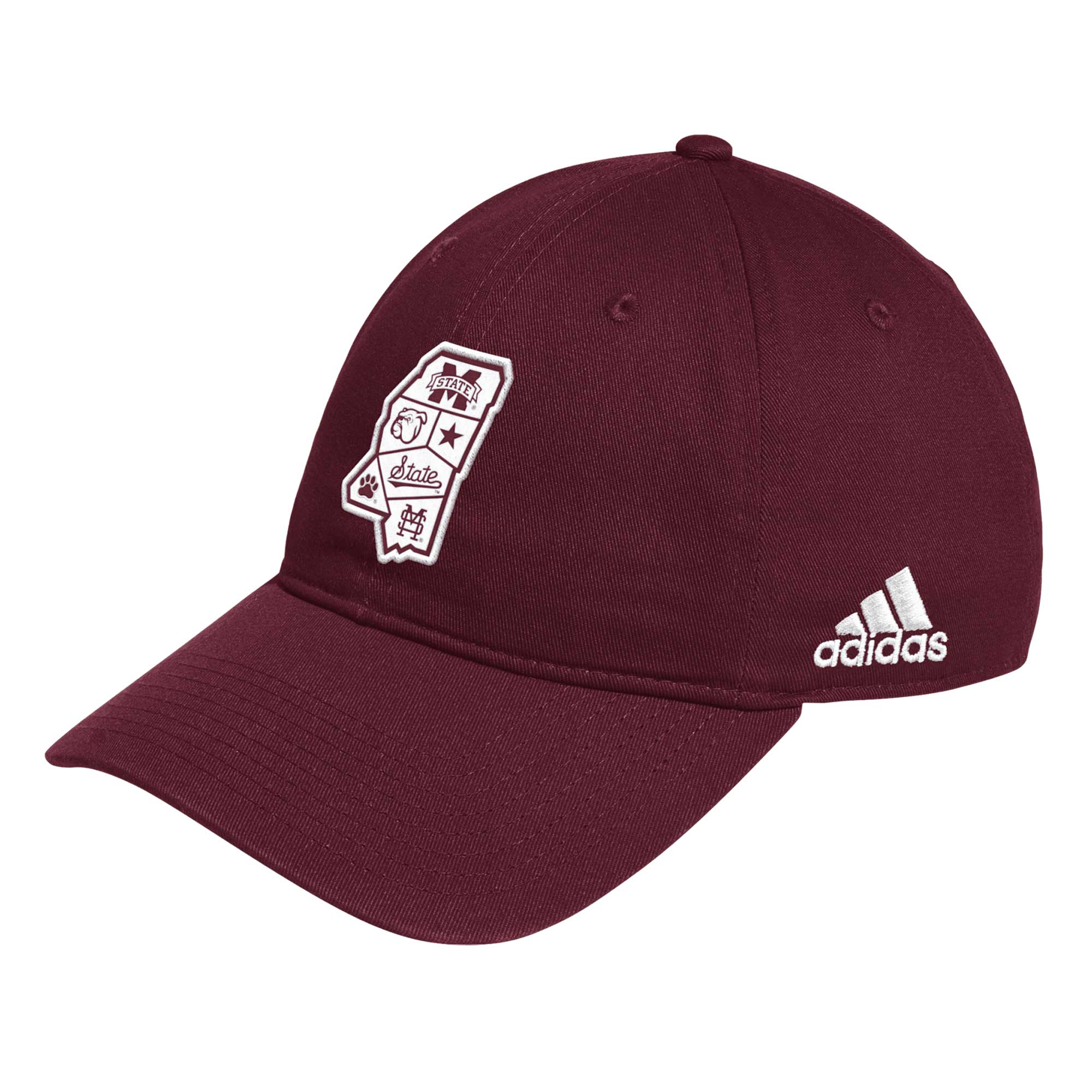 Men's adidas Maroon Mississippi State Bulldogs State Slouch Adjustable Hat - Image 2