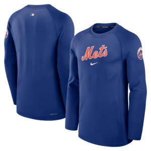 Men's Nike Royal New York Mets Authentic Collection Game Time Raglan Performance Long Sleeve T-Shirt