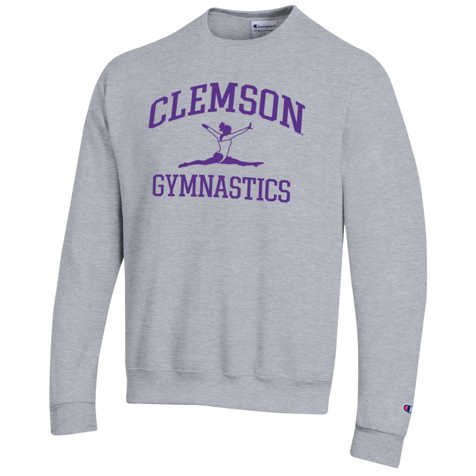 Men's Champion Gray Clemson Tigers Gymnastics Icon Powerblend Pullover Sweatshirt - Image 6