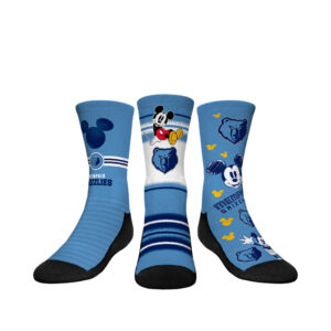 Youth Rock Em Socks Mickey Mouse Light Blue Memphis Grizzlies Three-Pack Disney Crew Socks Set
