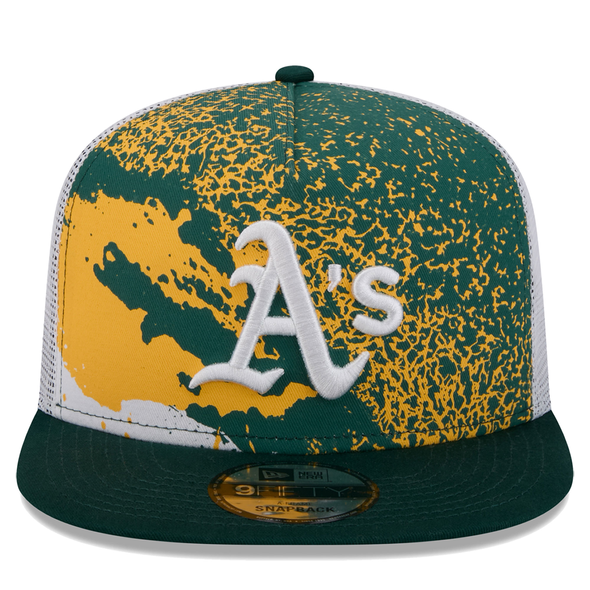 Men's New Era Green Oakland Athletics Court Sport 9FIFTY Snapback Hat - Image 8