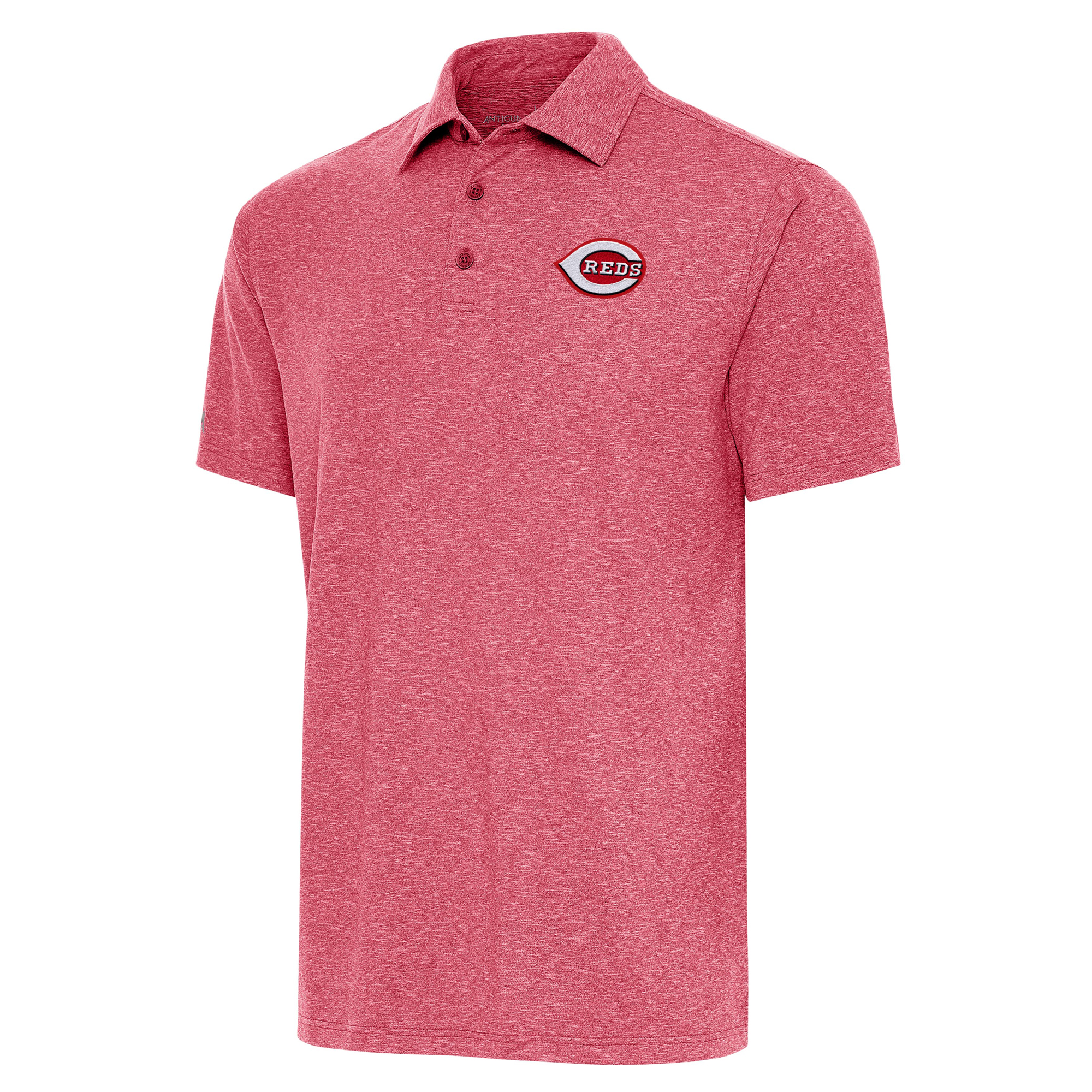 Men's Antigua Heather Red Cincinnati Reds Par Polo