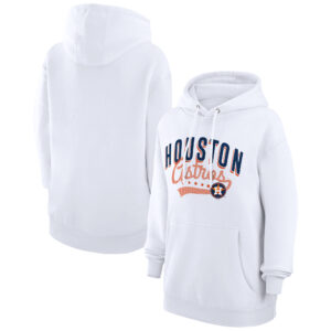 Women's G-III 4Her by Carl Banks  White Houston Astros Filigree Team Pullover Hoodie