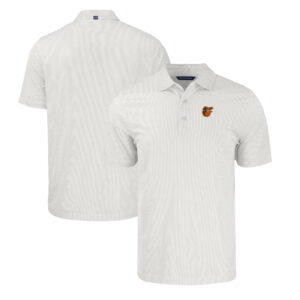 Men's Cutter & Buck White/Gray Baltimore Orioles Big & Tall Pike Eco Symmetry Print Stretch Recycled Polo