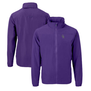 Men's Cutter & Buck Purple Colorado Rockies Charter Eco Recycled Full-Zip Jacket