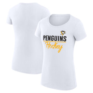 Women's G-III 4Her by Carl Banks White Pittsburgh Penguins Team Sport Fitted T-Shirt