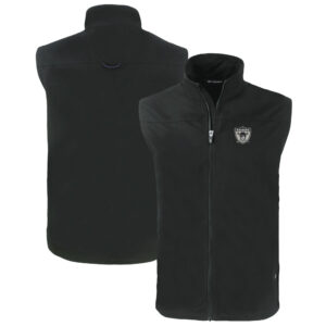 Men's Cutter & Buck  Black Las Vegas Raiders Throwback Big & Tall Charter Eco Full-Zip Vest