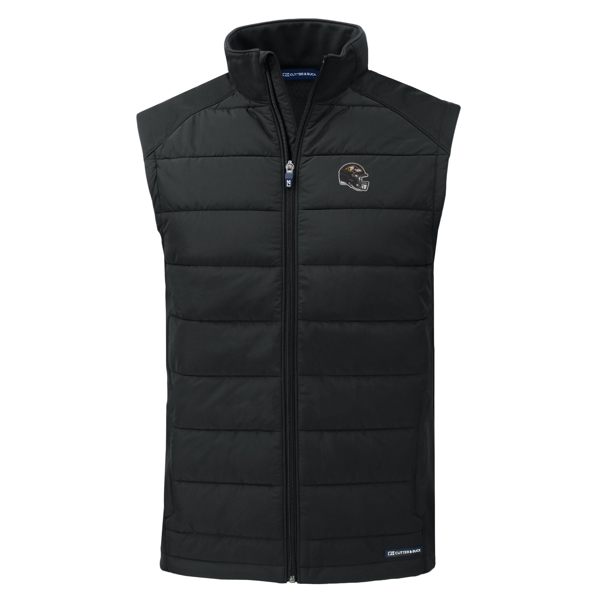 Men's Cutter & Buck Black Baltimore Ravens Helmet Evoke Hybrid Eco Softshell Recycled Full-Zip Vest - Image 6