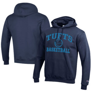 Men's Champion  Navy Tufts University Jumbos Icon Logo Basketball Eco Powerblend Pullover Hoodie