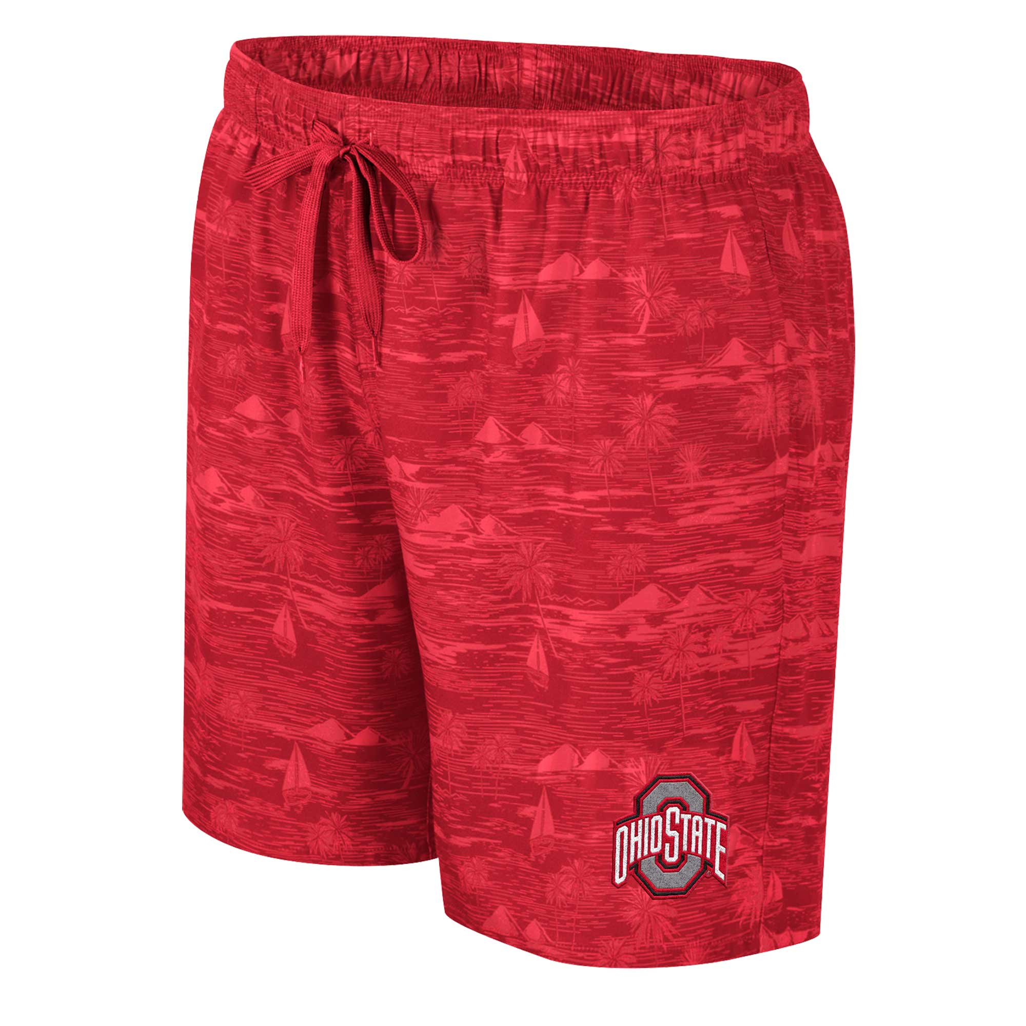 Men's Colosseum Scarlet Ohio State Buckeyes Ozark Swim Shorts - Image 6