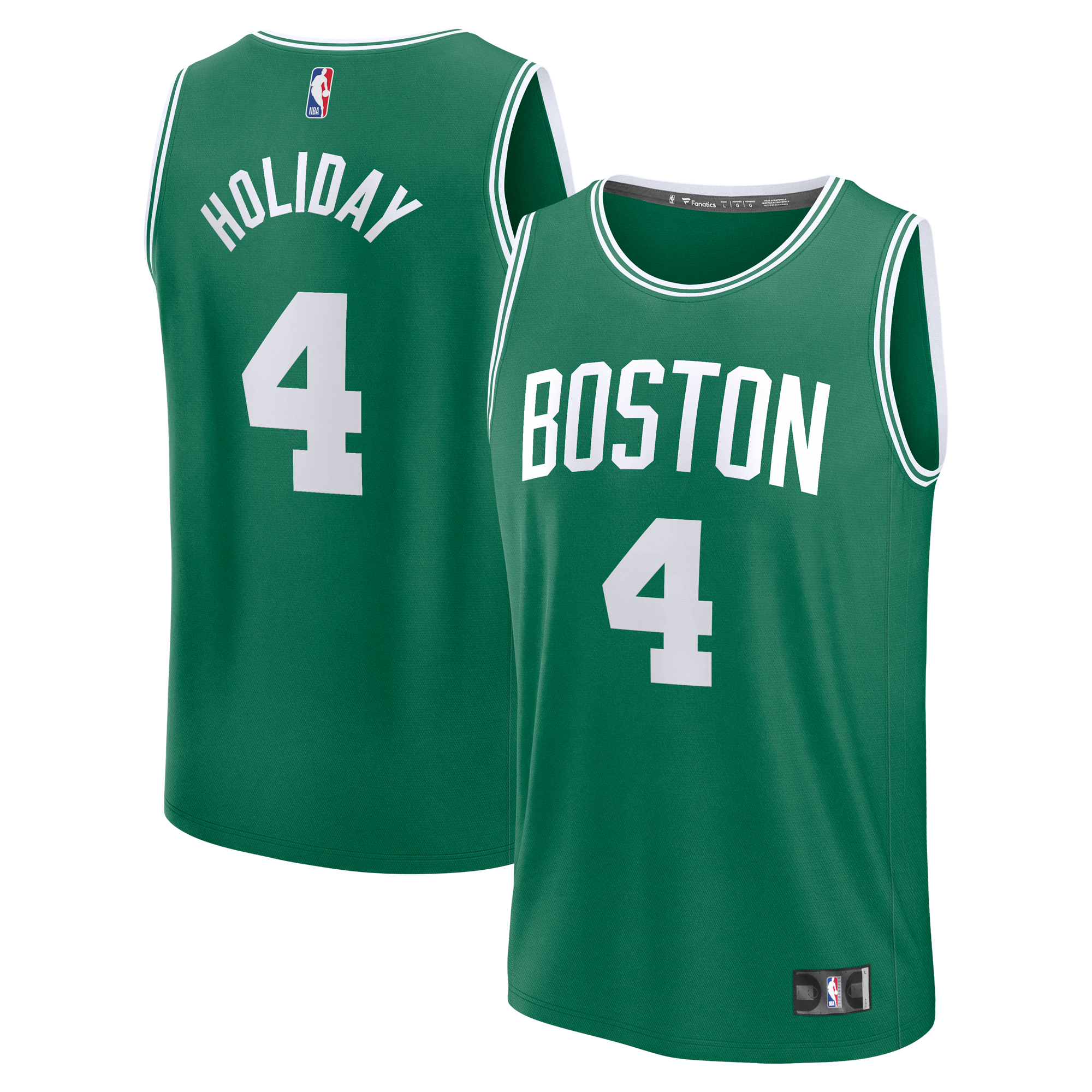 Men's Fanatics Jrue Holiday Kelly Green Boston Celtics Fast Break Player Jersey - Icon Edition