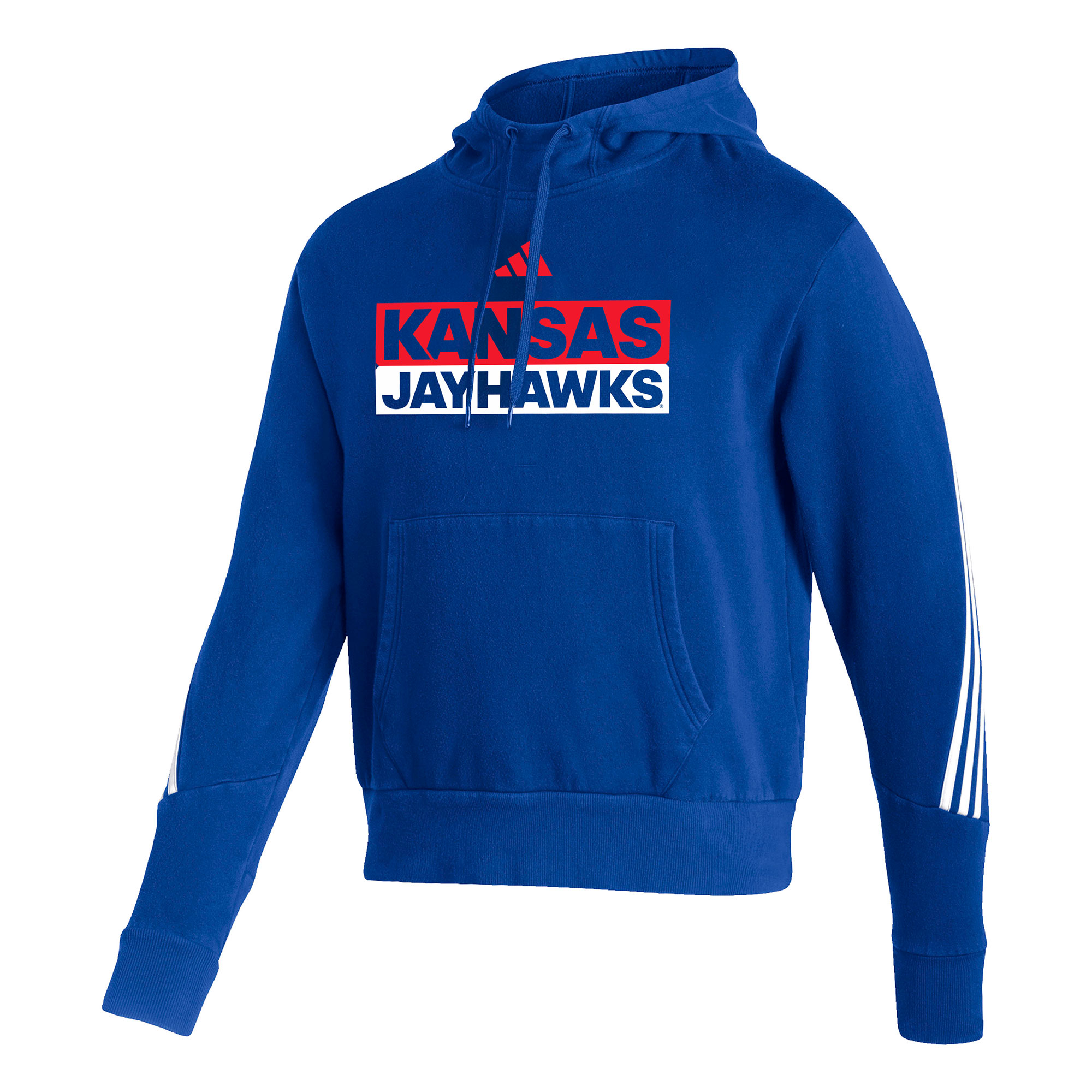 Men's adidas Royal Kansas Jayhawks Sideline Fashion Pullover Hoodie - Image 3