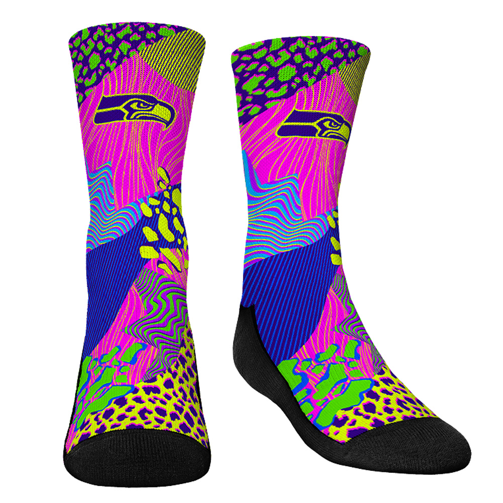 Youth Rock Em Socks Navy Seattle Seahawks Team Vibes Three-Pack Crew Socks Set - Image 11