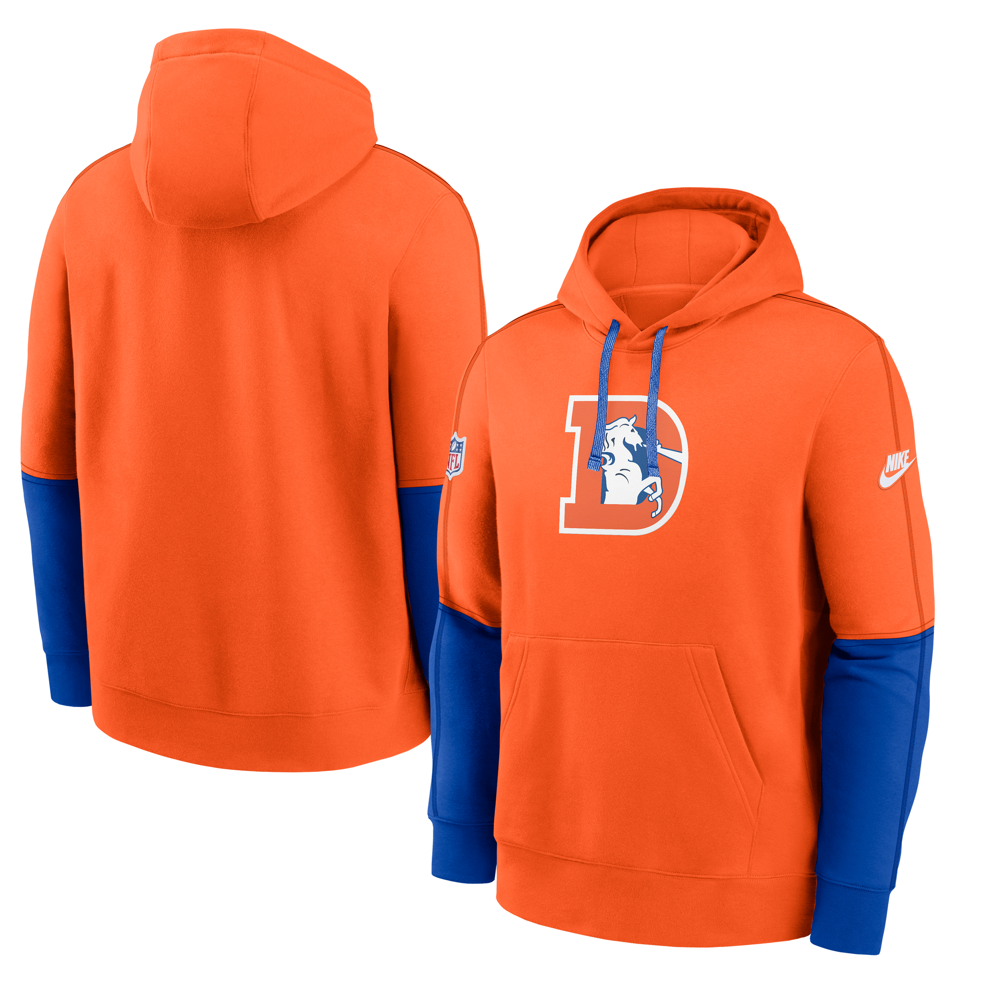 Men's Nike Orange Denver Broncos Alternate Logo Club Pullover Hoodie - Image 5
