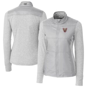 Women's Cutter & Buck  Gray El Paso Chihuahuas Stealth DryTec Hybrid Quilted Full-Zip Windbreaker Jacket