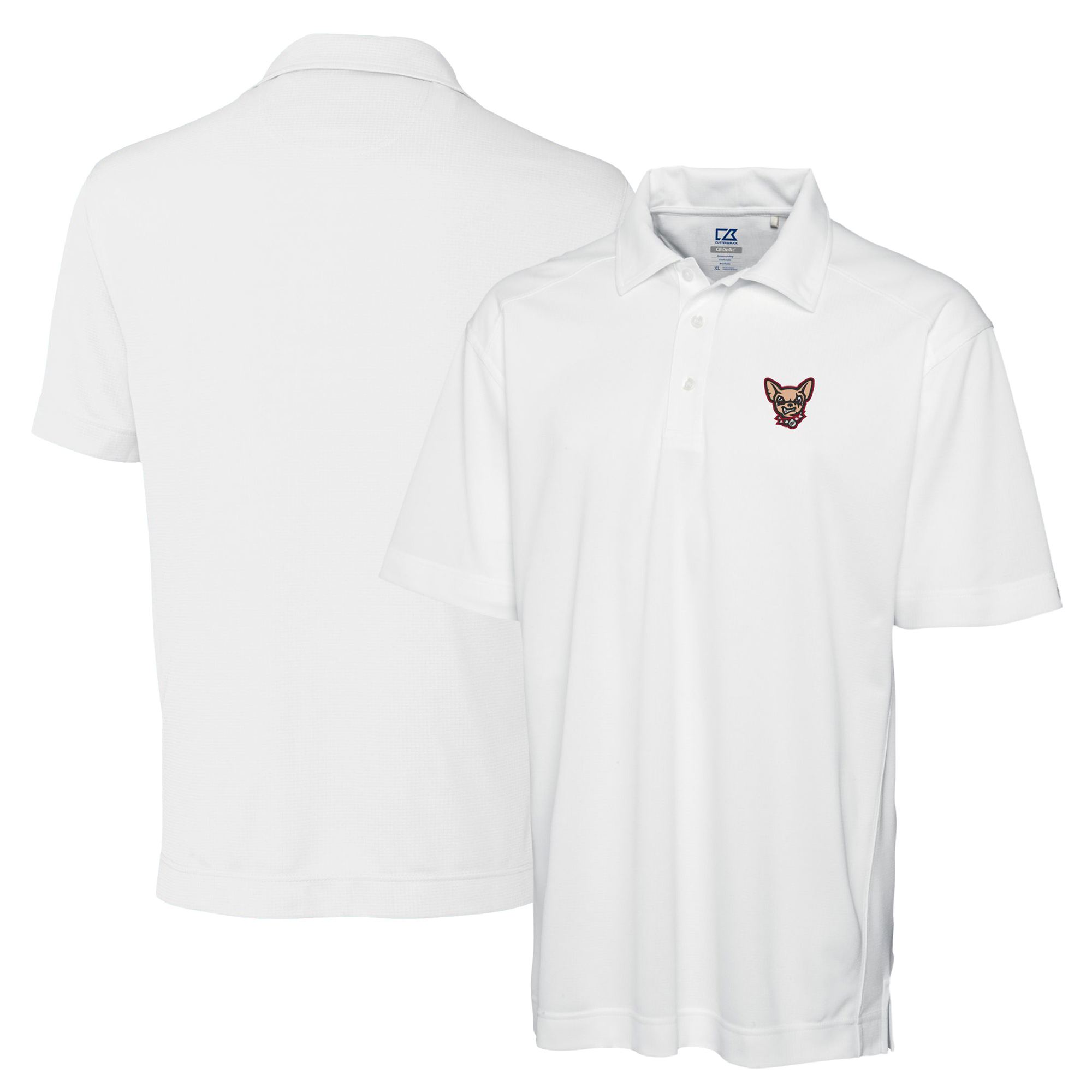 Men's Cutter & Buck White El Paso Chihuahuas DryTec Genre Textured Solid Polo