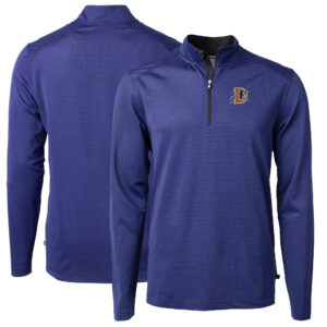 Men's Cutter & Buck Blue Durham Bulls Big & Tall Virtue Eco Pique Micro Stripe Recycled Quarter-Zip Pullover