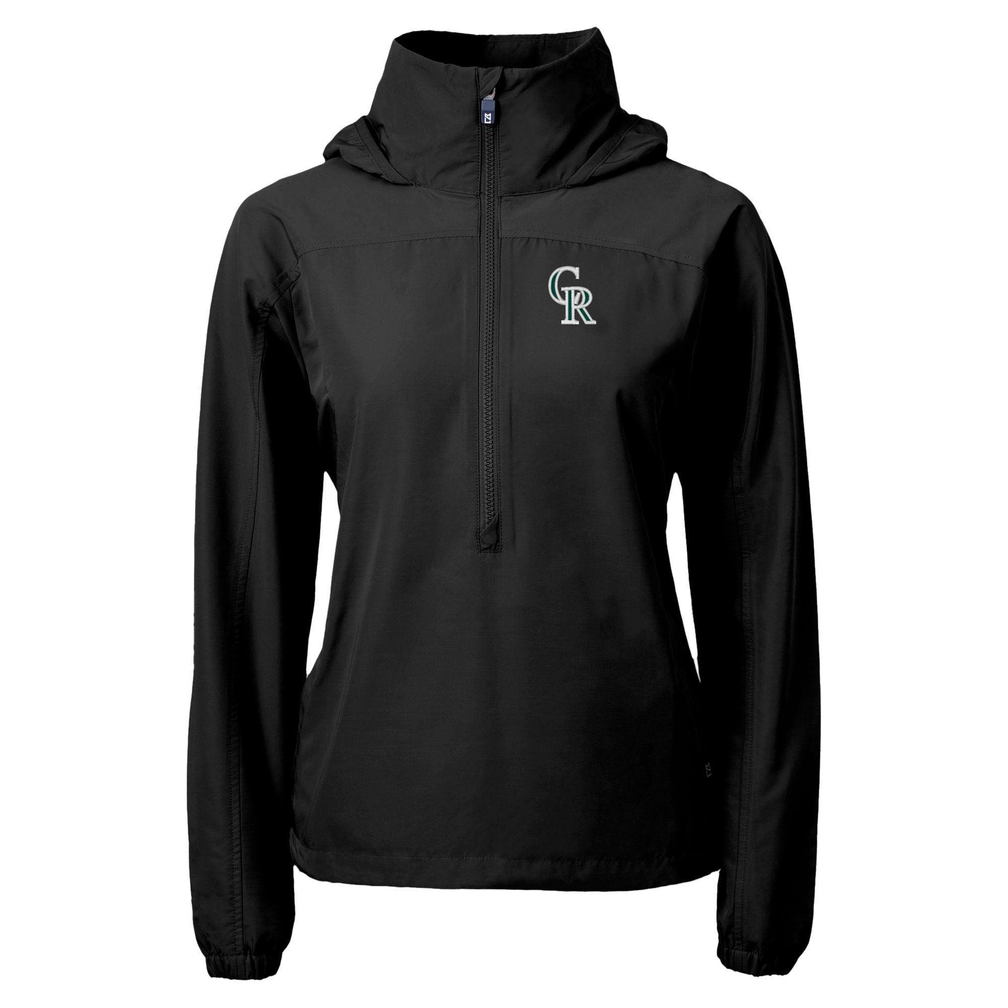 Women's Cutter & Buck Black Colorado Rockies City Connect Charter Eco Recycled Half-Zip Anorak Jacket - Image 6