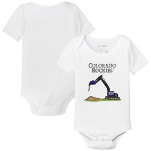 Infant Tiny Turnip White Colorado Rockies Excavator Bodysuit
