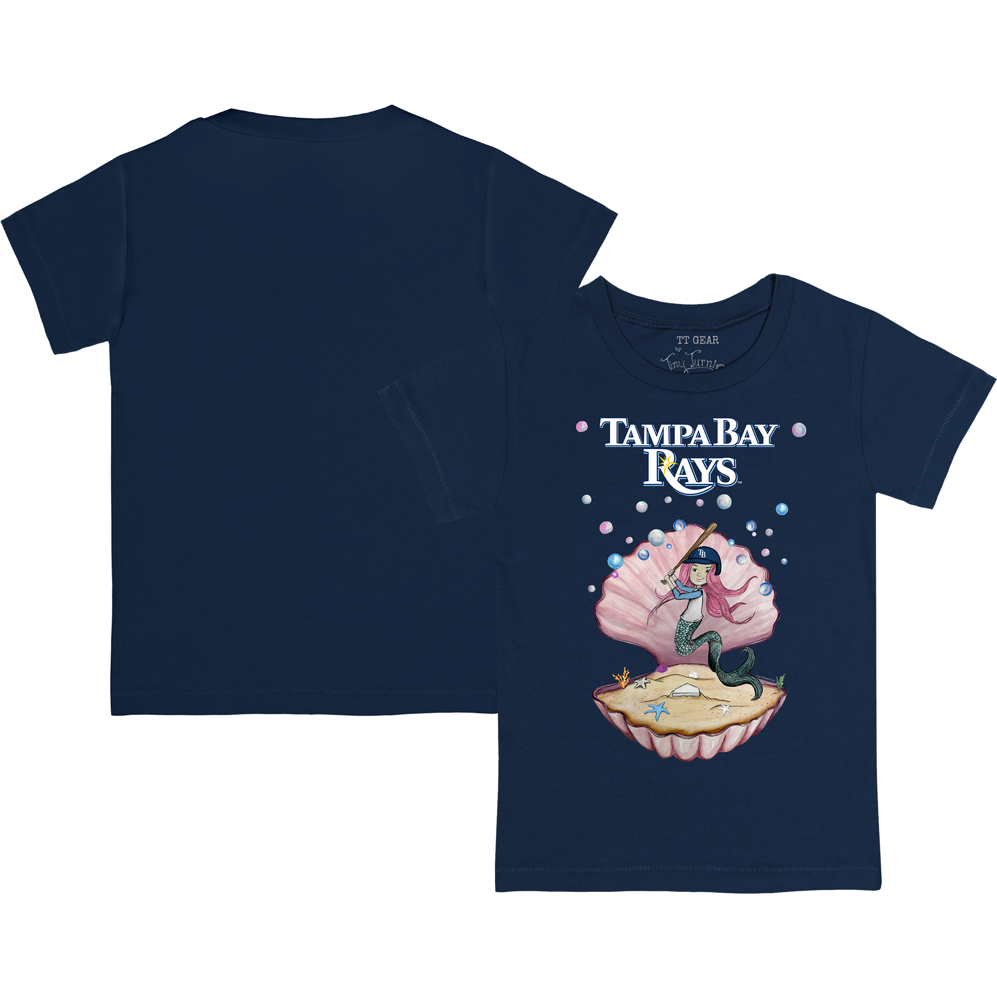 Infant Tiny Turnip Navy Tampa Bay Rays Mermaid T-Shirt - Image 2