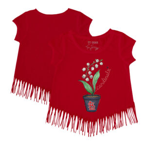 Girls Youth Tiny Turnip Red St. Louis Cardinals Lilies & Ladybugs Fringe T-Shirt