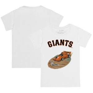 Youth Tiny Turnip White San Francisco Giants Race Car T-Shirt