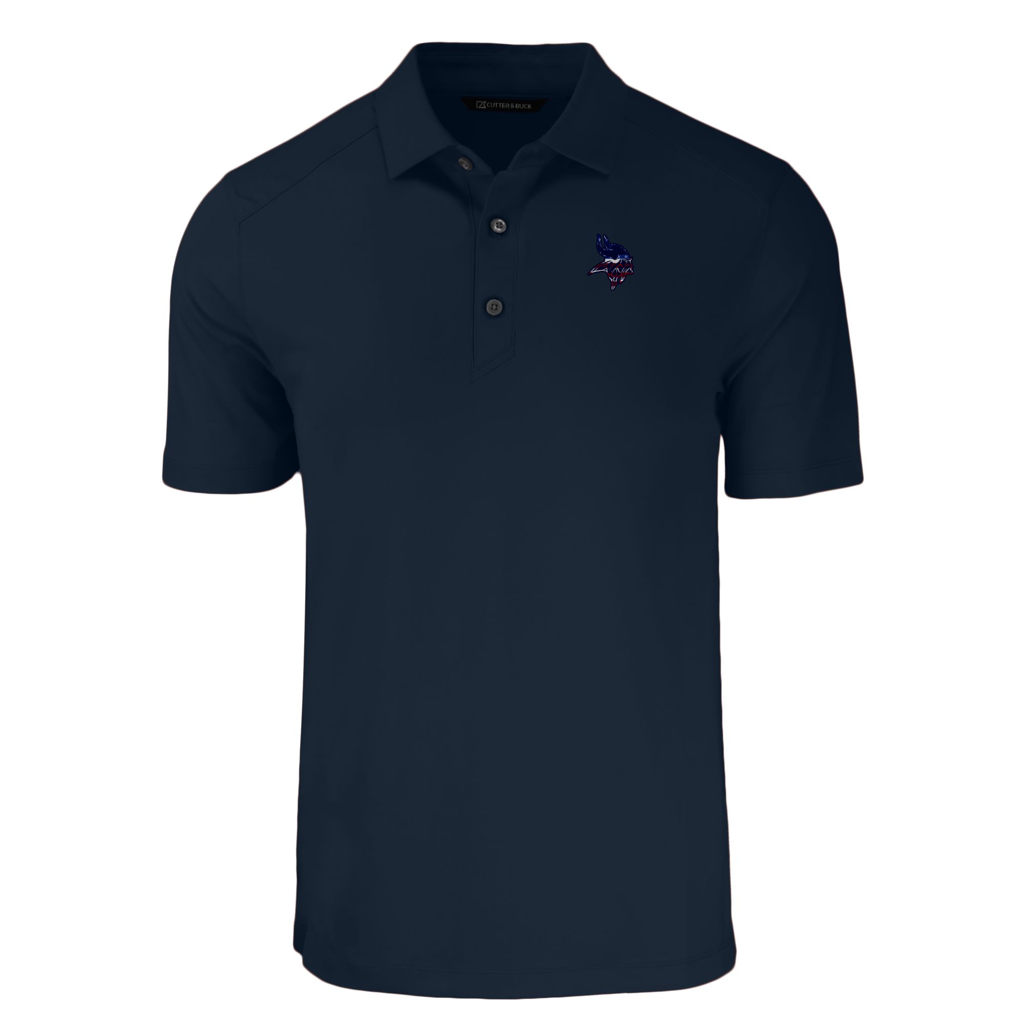 Men's Cutter & Buck Navy Minnesota Vikings Americana Forge Eco Stretch Recycled Polo - Image 6