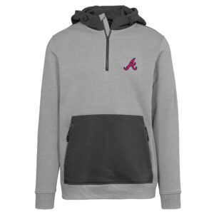 Men's Levelwear Gray Atlanta Braves Chicane Insignia Quarter-Zip Hoodie