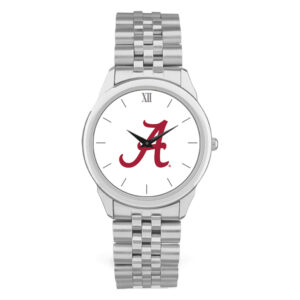 Men's Silver Alabama Crimson Tide Rolled Link Watch