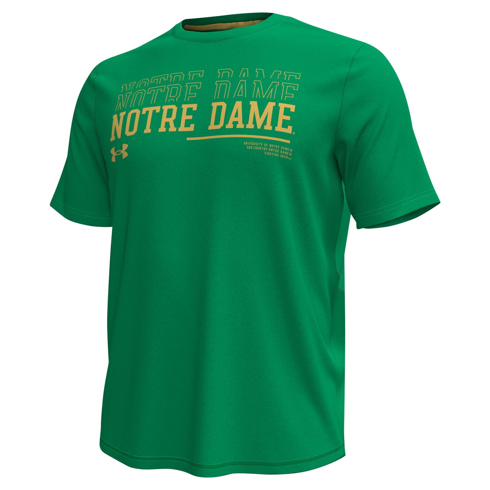 Men's Under Armour Green Notre Dame Fighting Irish Sideline Knockout T-Shirt - Image 6
