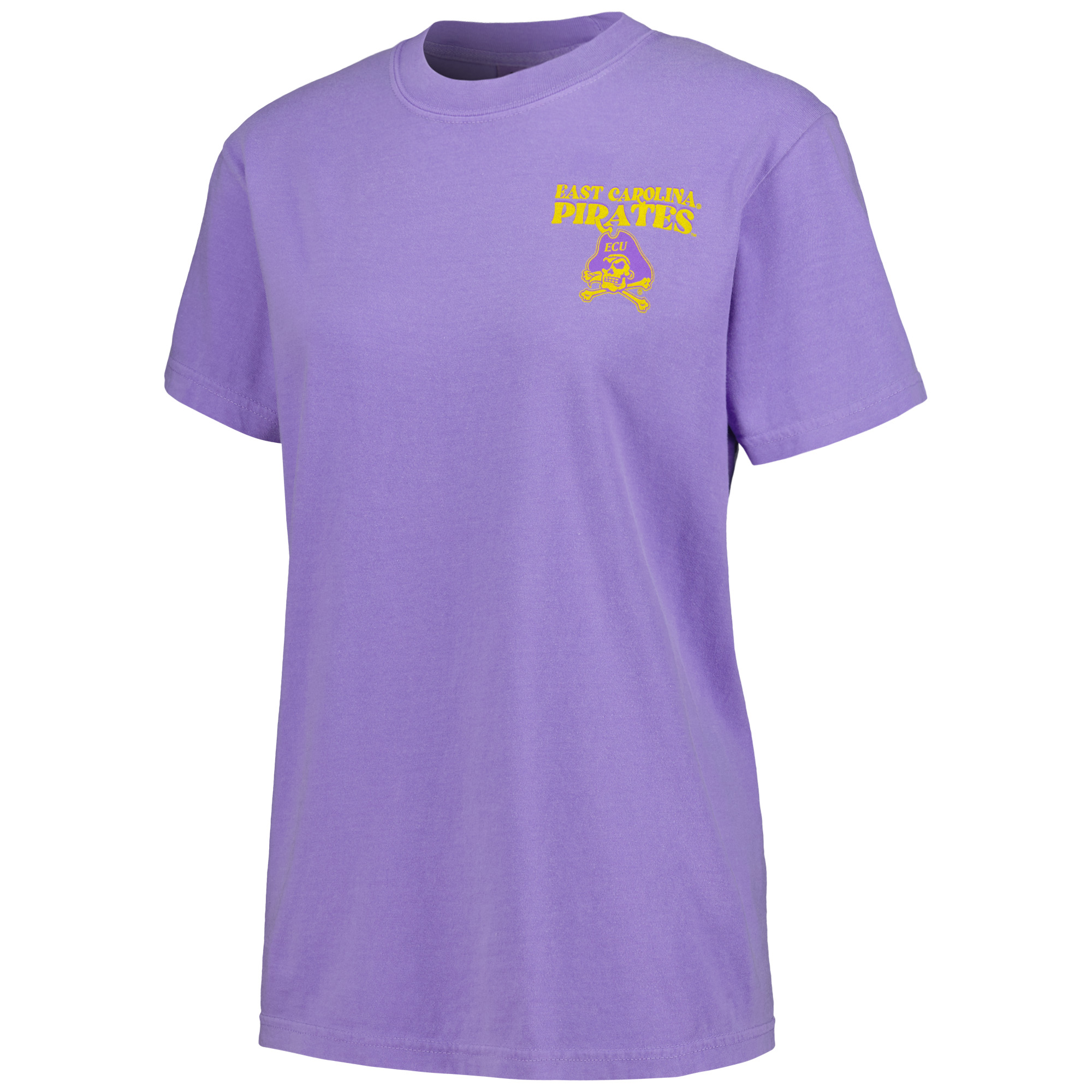 Women's Purple ECU Pirates Comfort Colors Checkered Mascot T-Shirt - Image 6